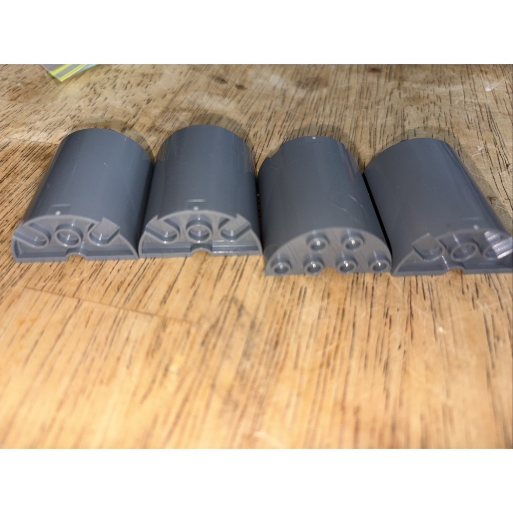 4 LEGO Star Wars Old Gray Cylinder 2x4x4 Half Round 6259 7150 7191 7152 4851